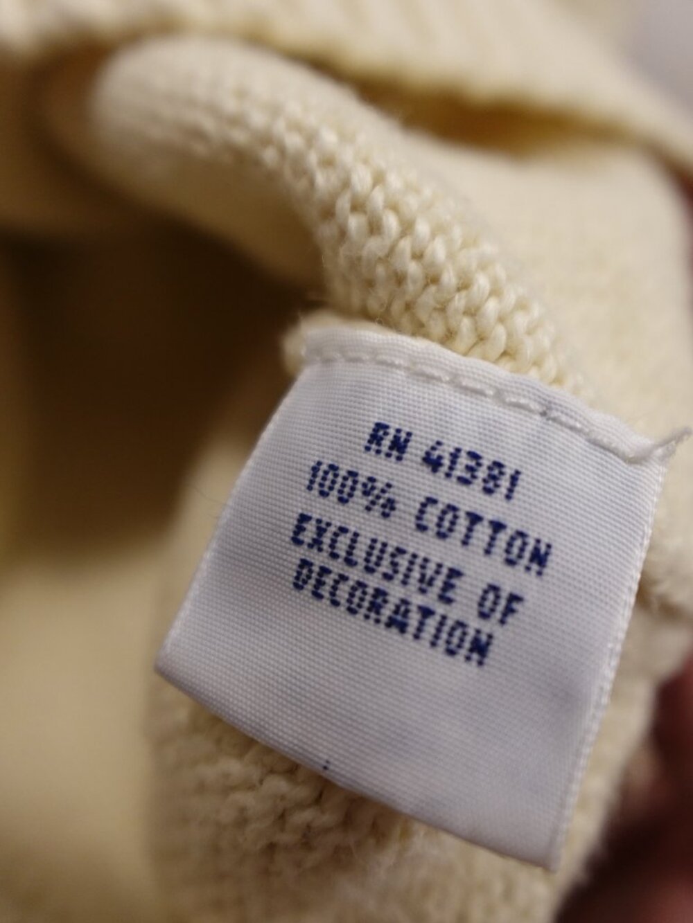 Polo Ralph Lauren Quarter Zip Sweater Men’s Medium Cream Cotton Classic - Picture 9 of 11